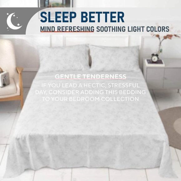 New 4 Piece 100% Cotton Sheet Set - Picture 1 of 9